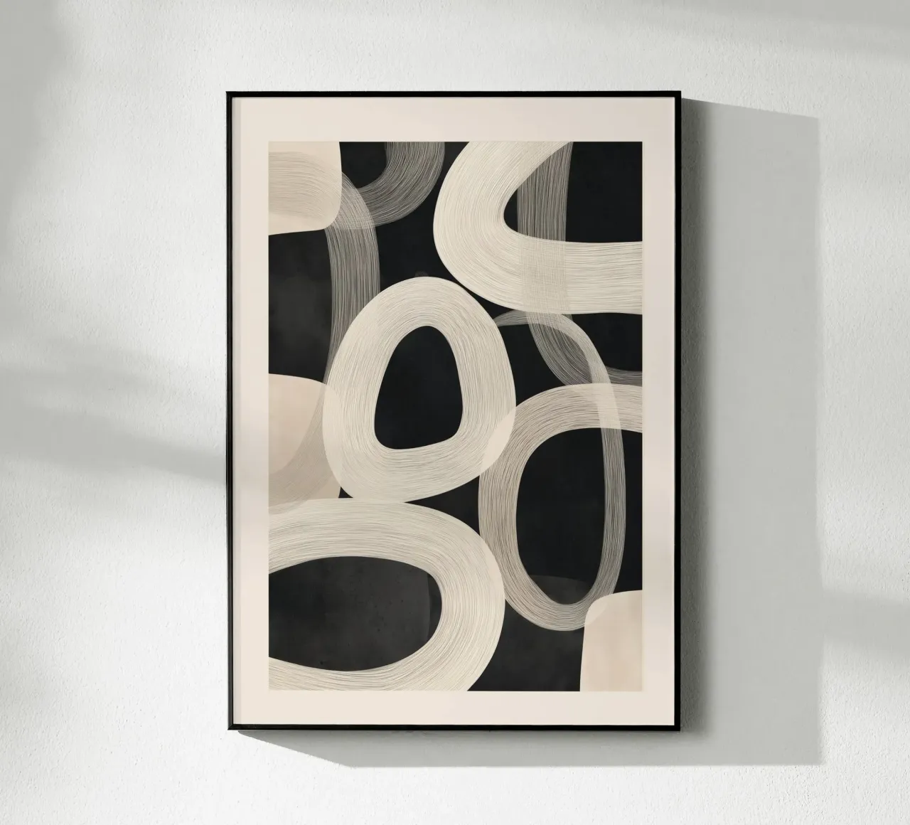 Soft Forms - Abstract Minimalist Line Art acryl van Flow Line