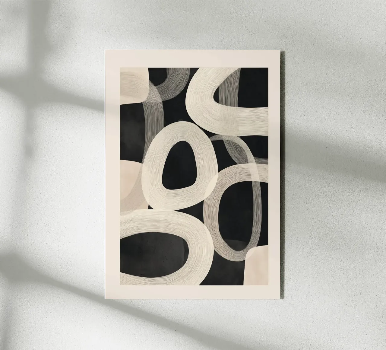 Soft Forms - Abstract Minimalist Line Art alluminio dibond da Flow Line