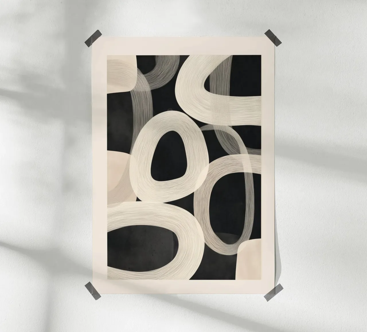 Soft Forms - Abstract Minimalist Line Art carta hahnemühle da Flow Line