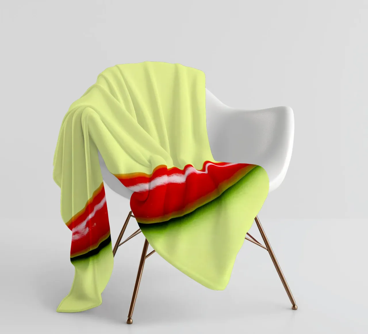 Piment rouge sur fond vert plaid polaire de Bilderwelt - Kunst für die Wand