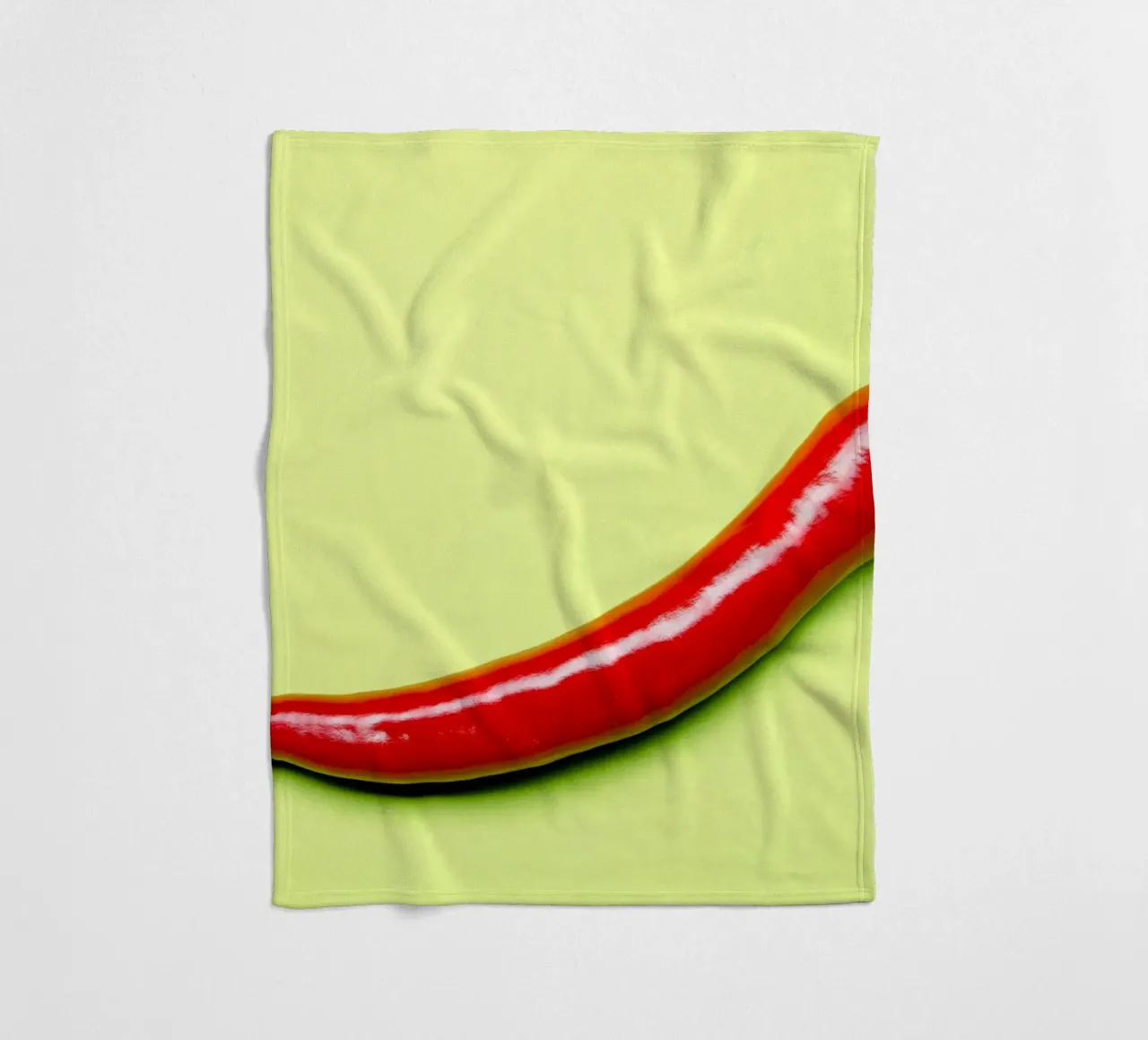 Piment rouge sur fond vert plaid polaire de Bilderwelt - Kunst für die Wand