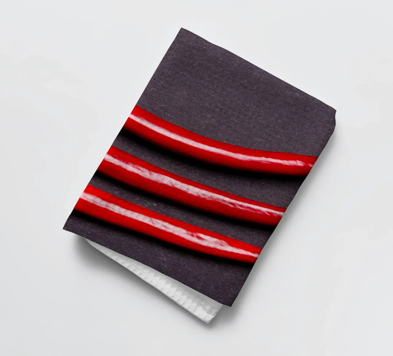 Three chilli peppers on a black background tea towel by Bilderwelt - Kunst für die Wand