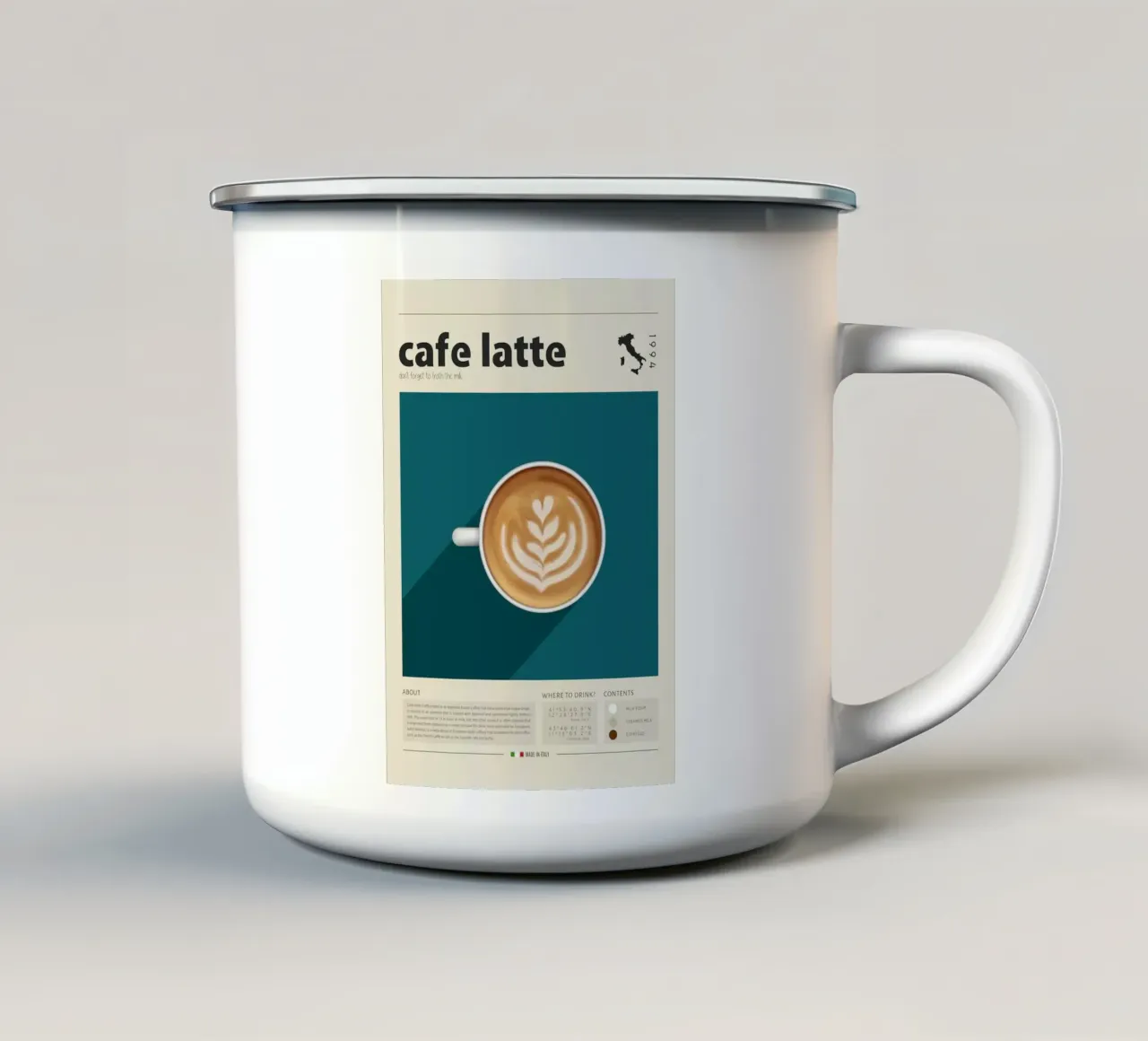 bevanda al caffè macchiato tazza in smalto da Alexa Bell