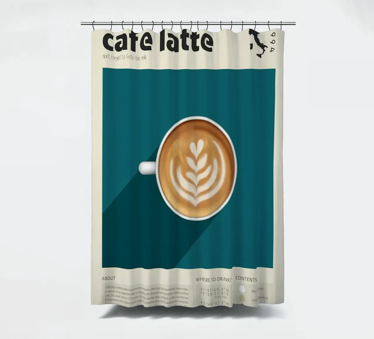 Kaffee-Latte-Getränk Duschvorhang von Alexa Bell