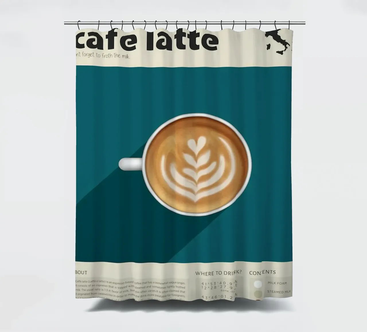 Kaffee-Latte-Getränk Duschvorhang von Alexa Bell