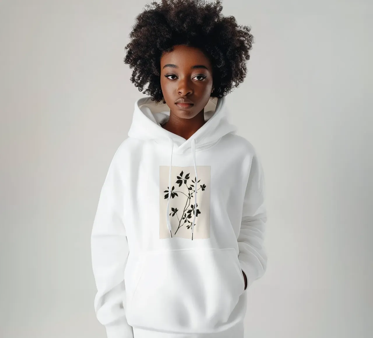 Botanical Silhouette I felpa con cappuccio da Flow Line