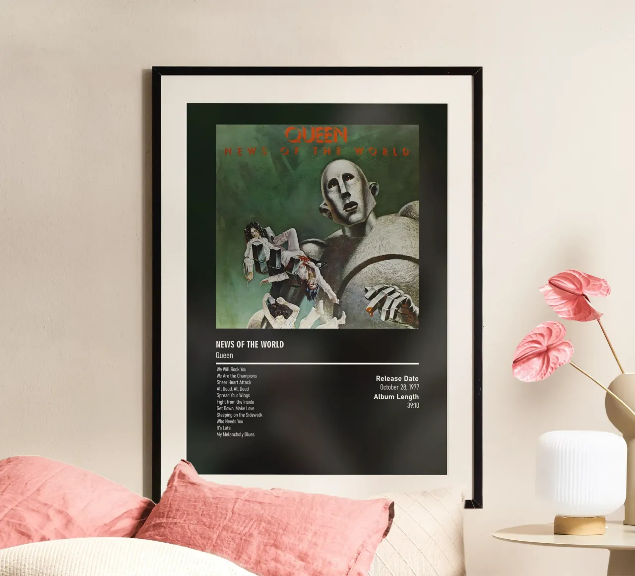 News of the World 1977 by Queen poster con telaio in alluminio da DGUnder