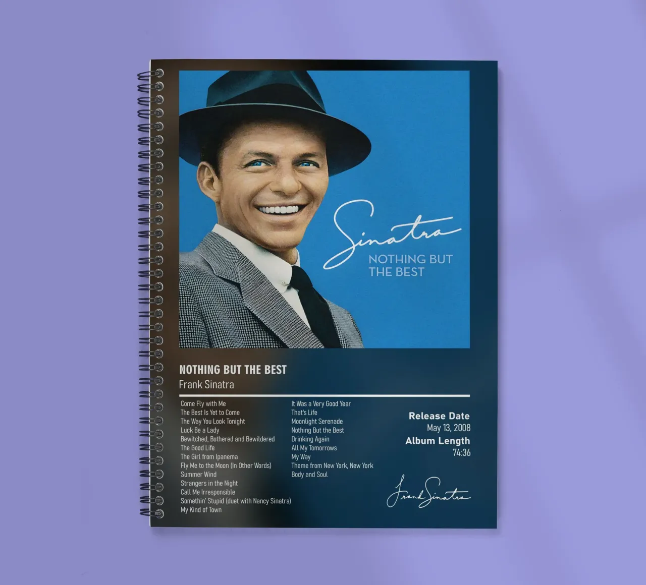 Nothing But the Best (2008) by Frank Sinatra spiral notebook by DGUnder
