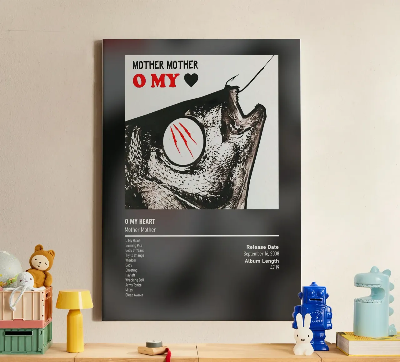 O My Heart  by Mother Mother tela con Cornice a cassetta da DGUnder