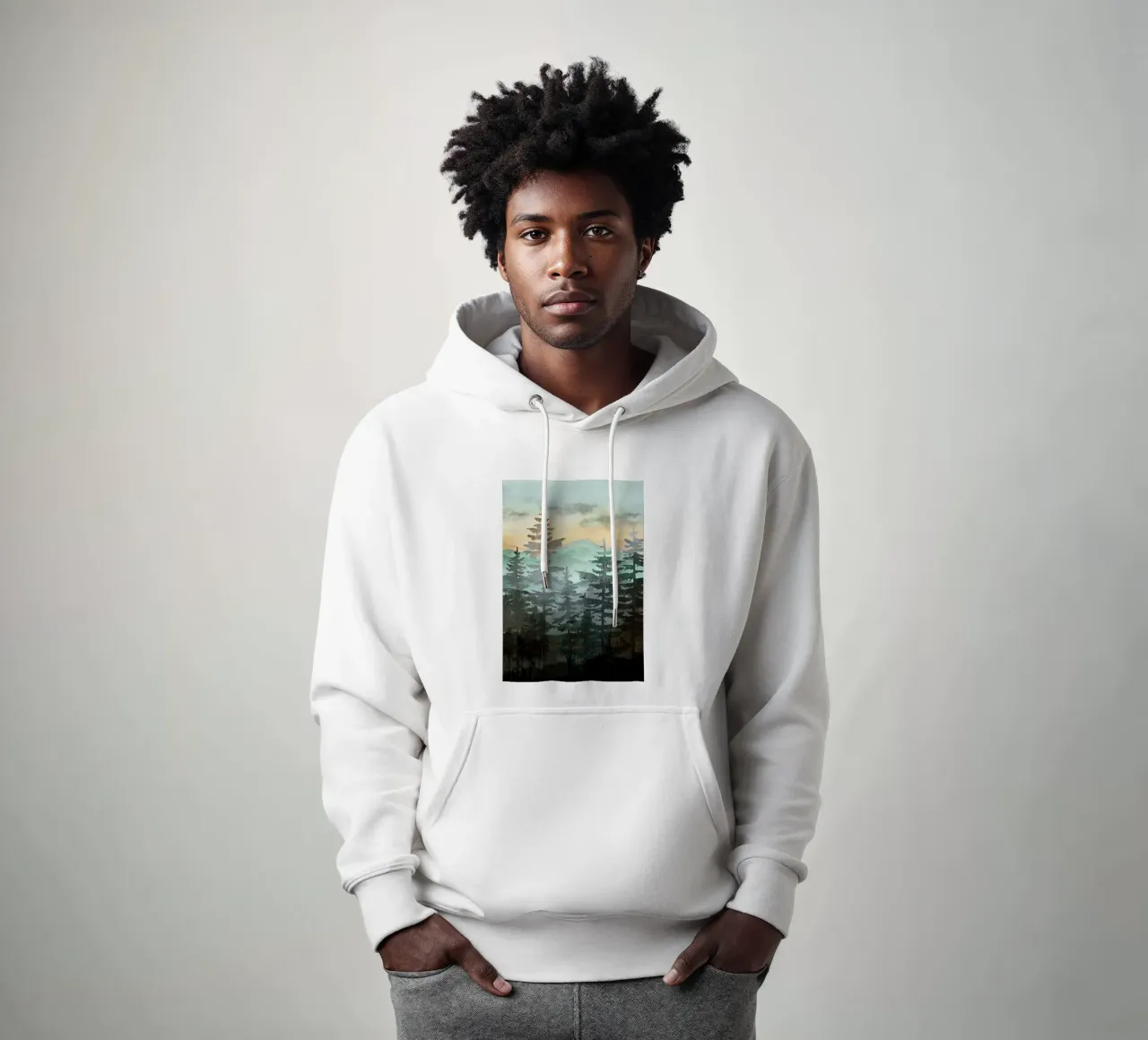 Pine Trees felpa con cappuccio da Nadjaa