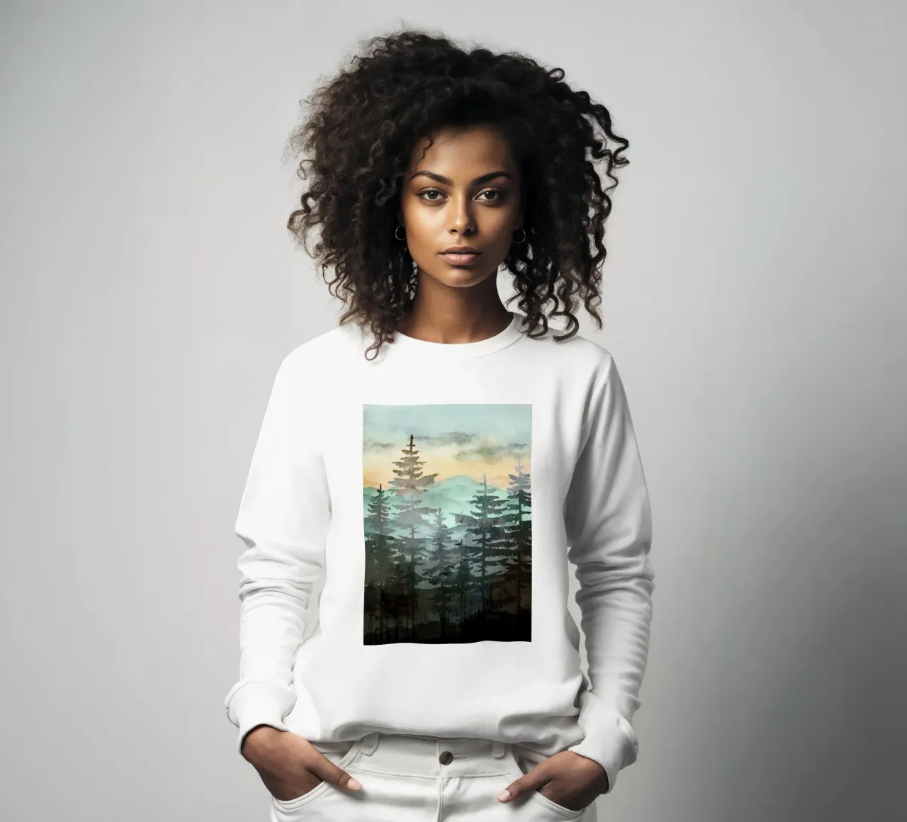 Pine Trees Sweatshirt von Nadjaa