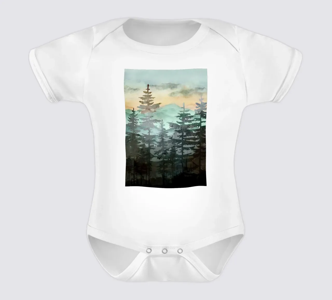 Pine Trees body neonato maniche corte da Nadjaa