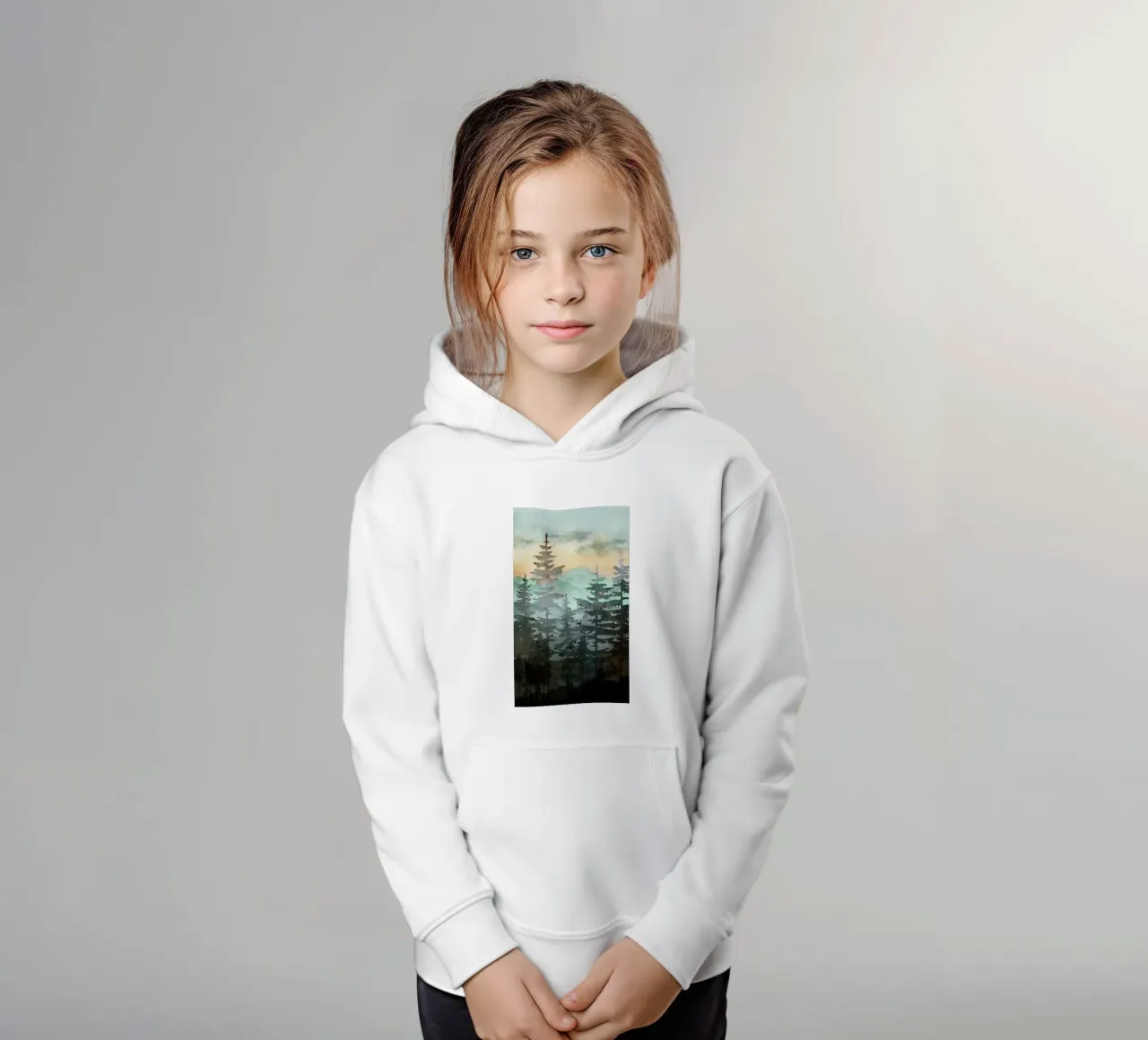 Pine Trees felpa bambino con cappuccio da Nadjaa