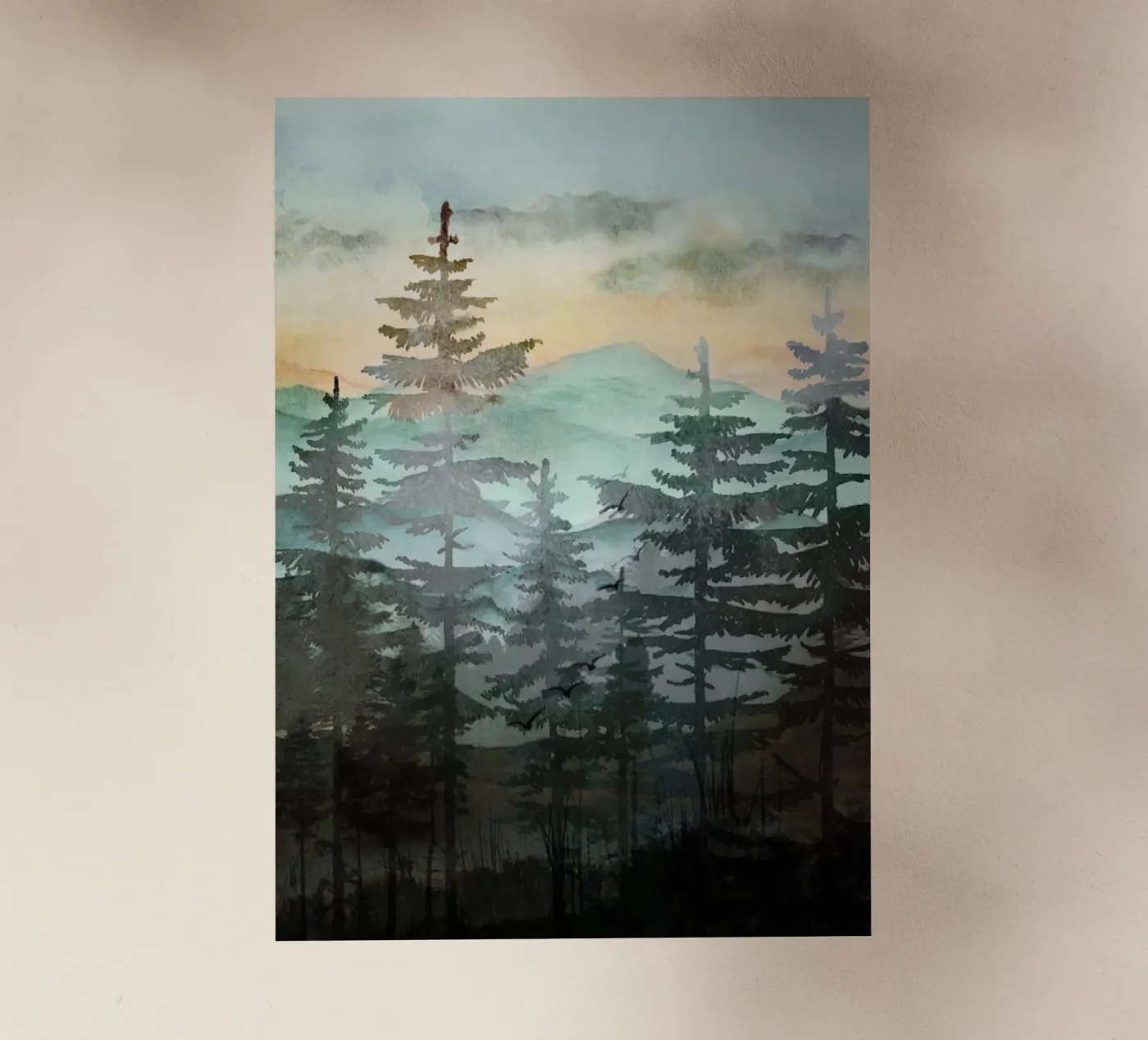 Pine Trees backlit folie van Nadjaa