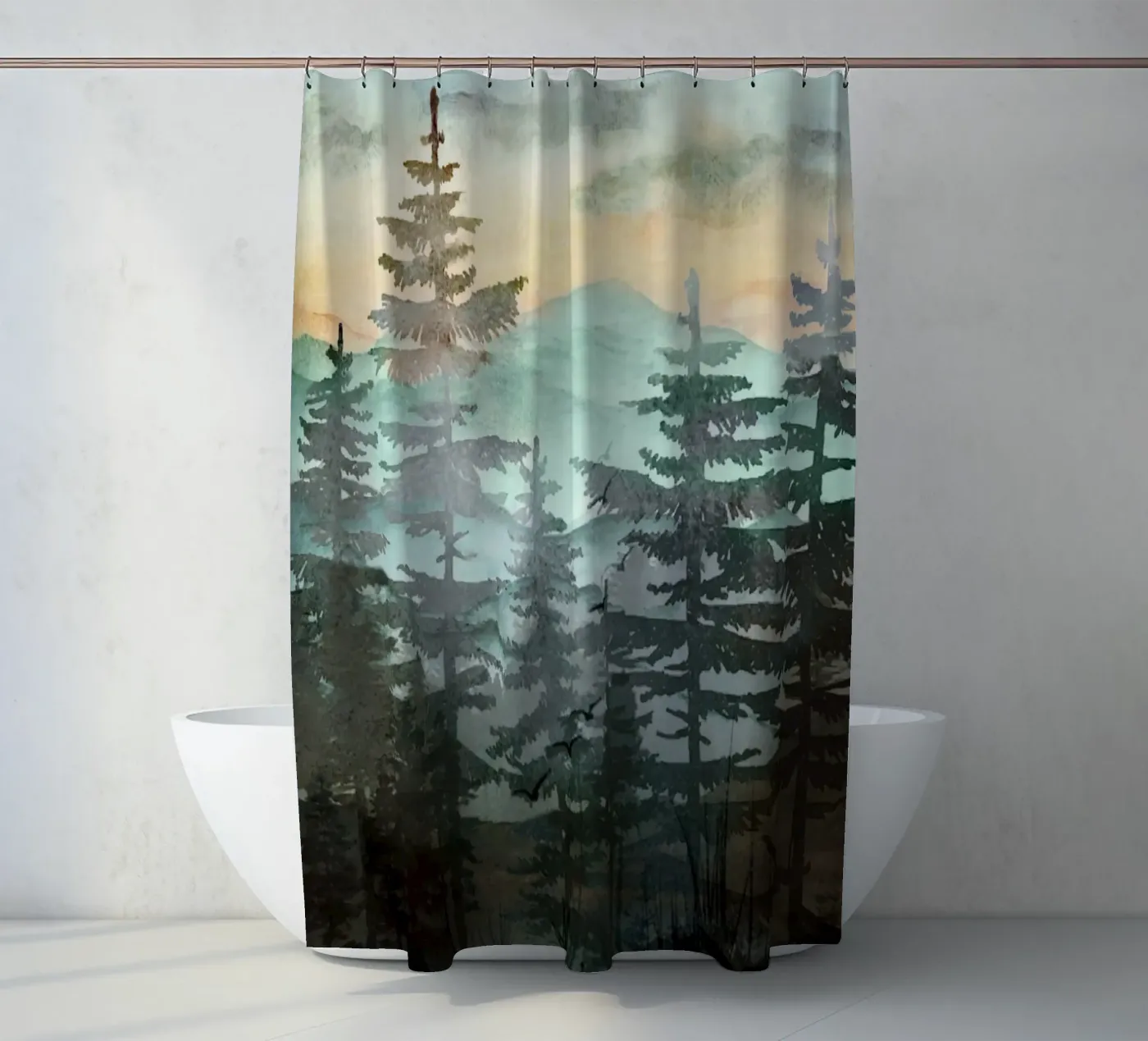 Pine Trees douchegordijn van Nadjaa