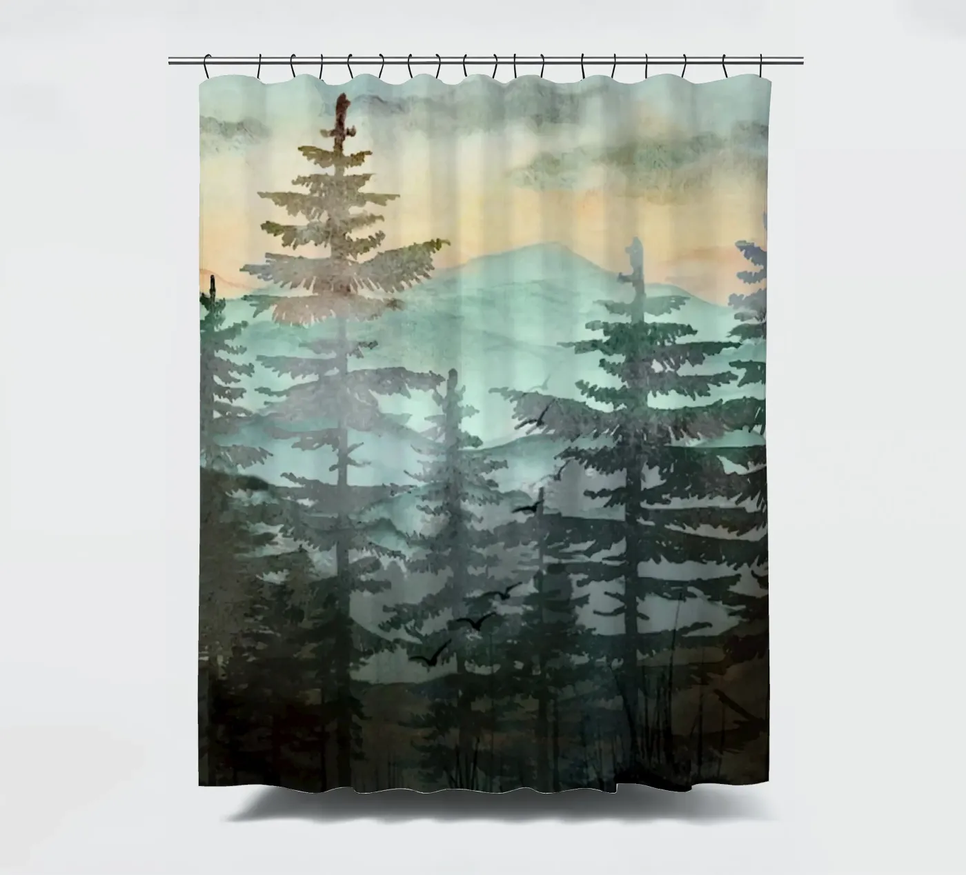 Pine Trees douchegordijn van Nadjaa