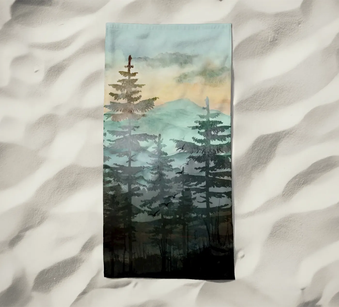Pine Trees beach towel by Nadjaa