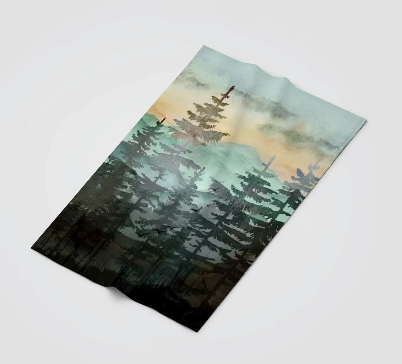 Pine Trees fleece blanket by Nadjaa