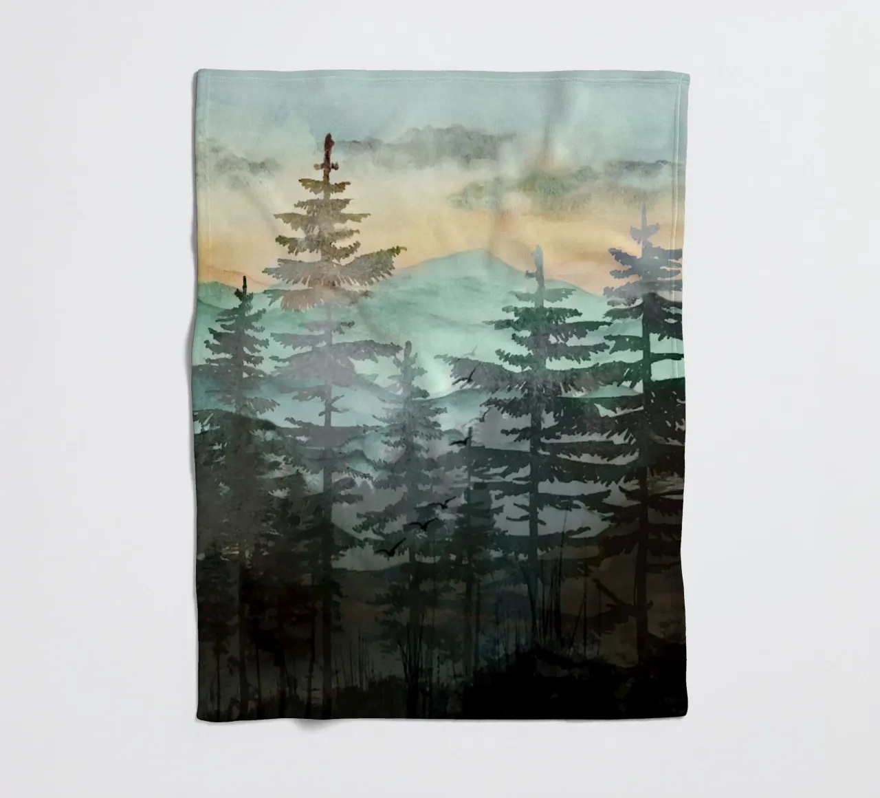 Pine Trees fleece blanket by Nadjaa