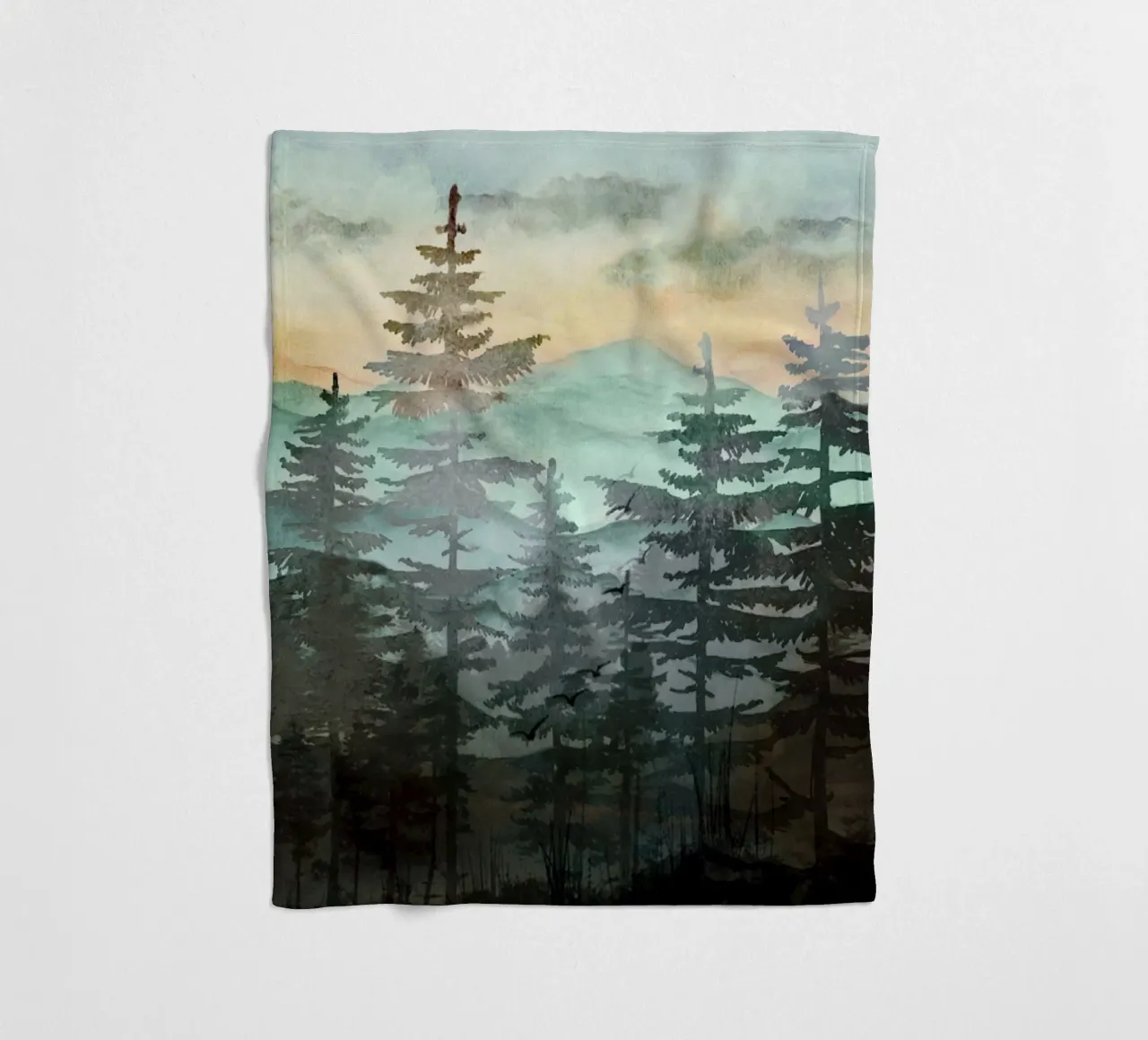 Pine Trees fleece blanket by Nadjaa