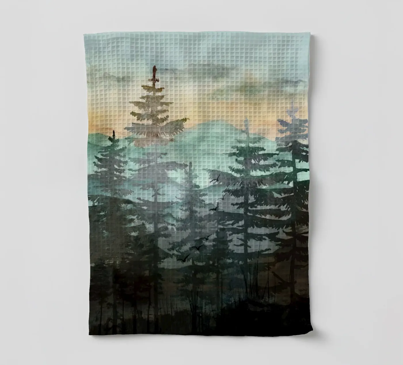 Pine Trees tea towel by Nadjaa