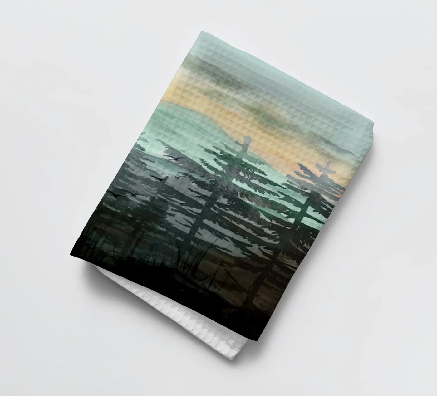 Pine Trees tea towel by Nadjaa