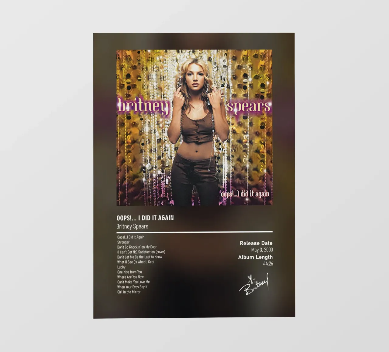 Oops!... I Did It Again by Britney Spears pellicola backlit da DGUnder