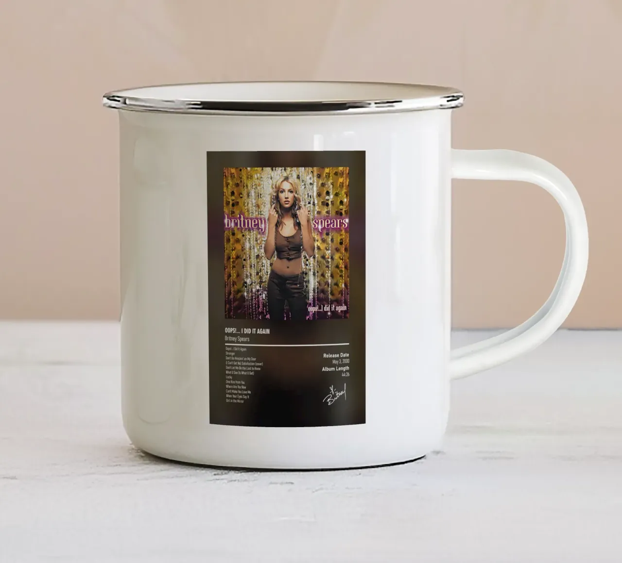 Oops!... I Did It Again by Britney Spears tazza in smalto da DGUnder