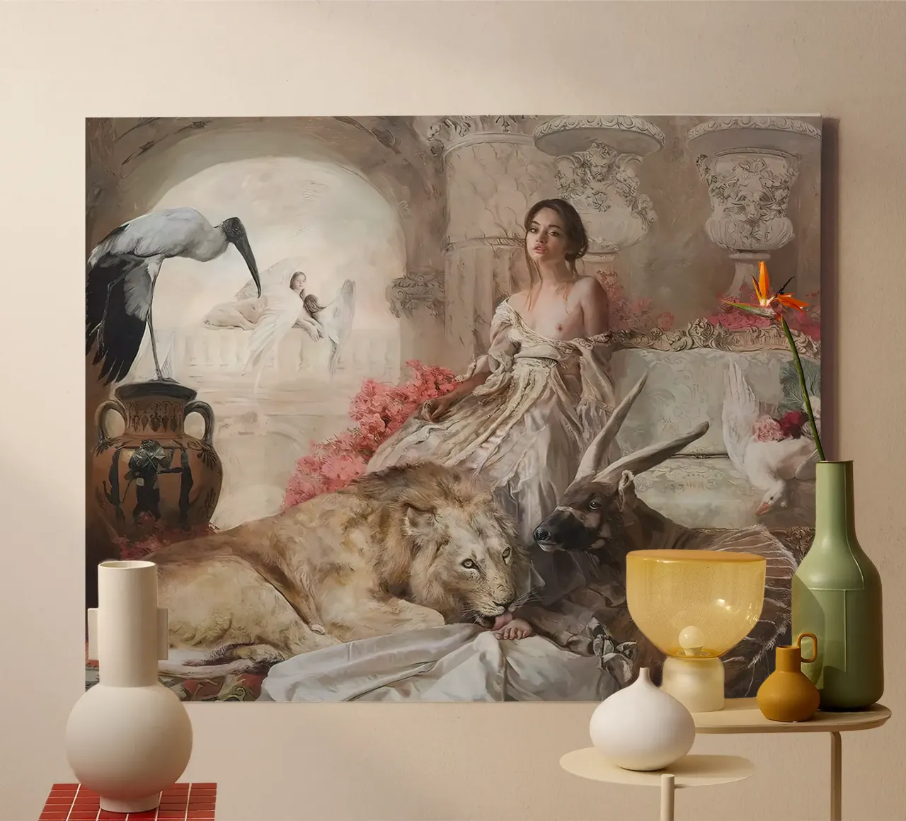 Guillermo Lorca the hunter canvas met Baklijst van ARKZ