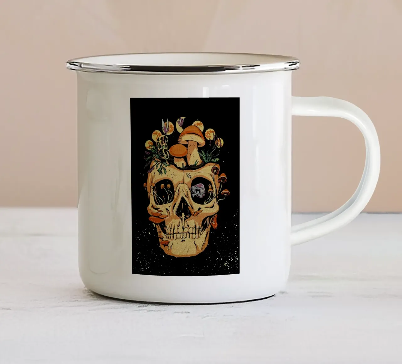 Teschio a fungo tazza in smalto da DanielDesign
