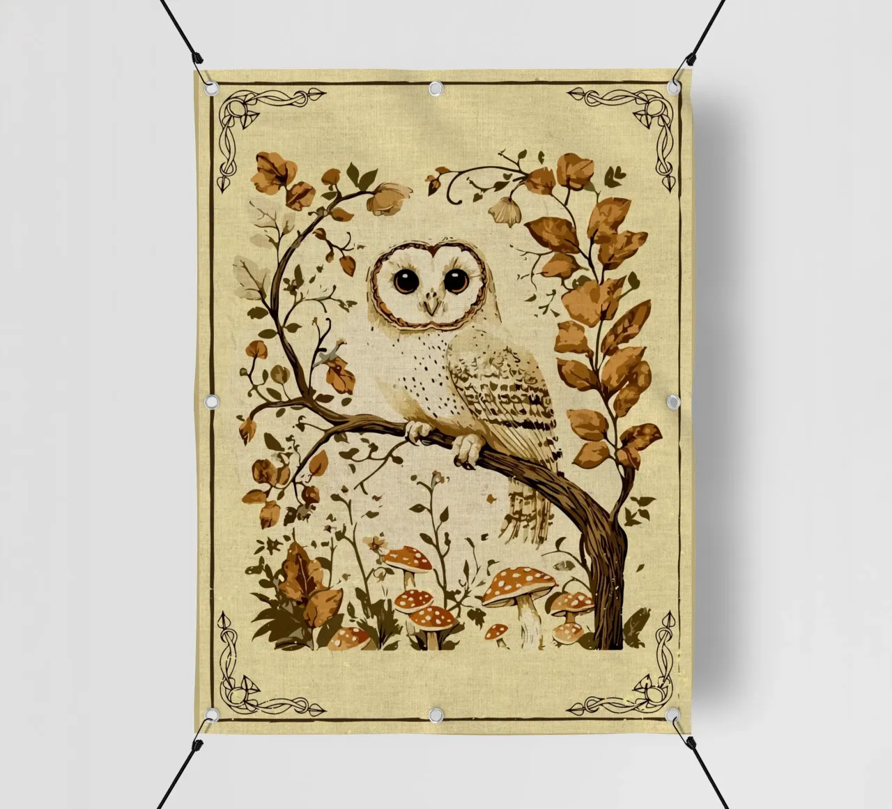 Gufo Autunno Foresta Cottagecore telo in pvc da DanielDesign