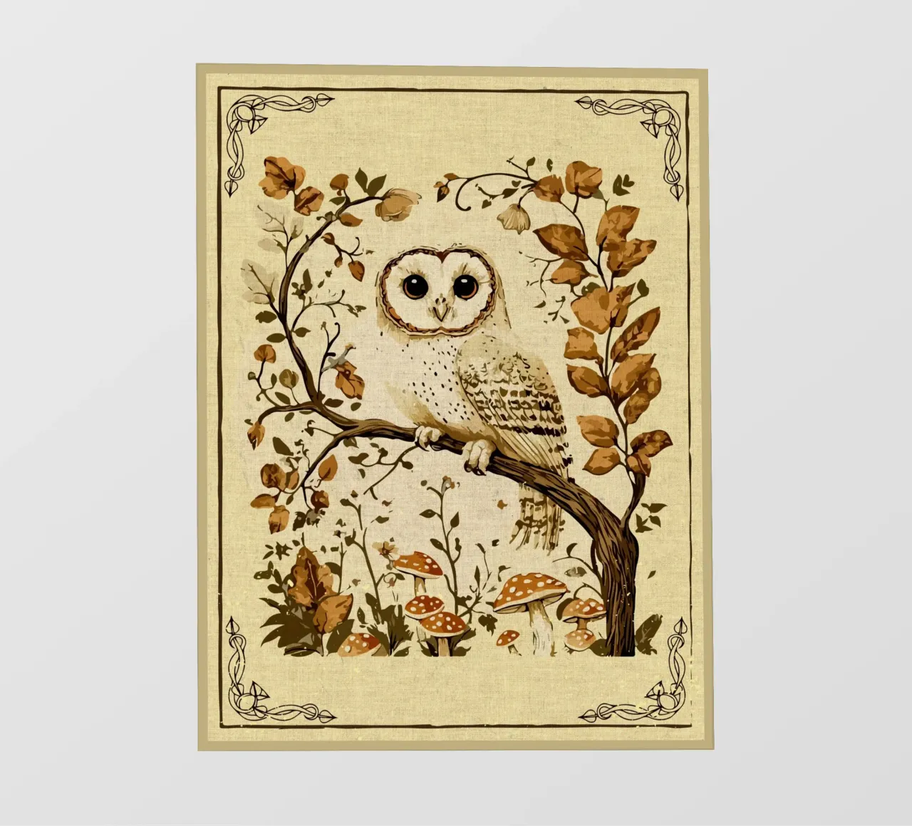 Gufo Autunno Foresta Cottagecore telo in pvc da DanielDesign