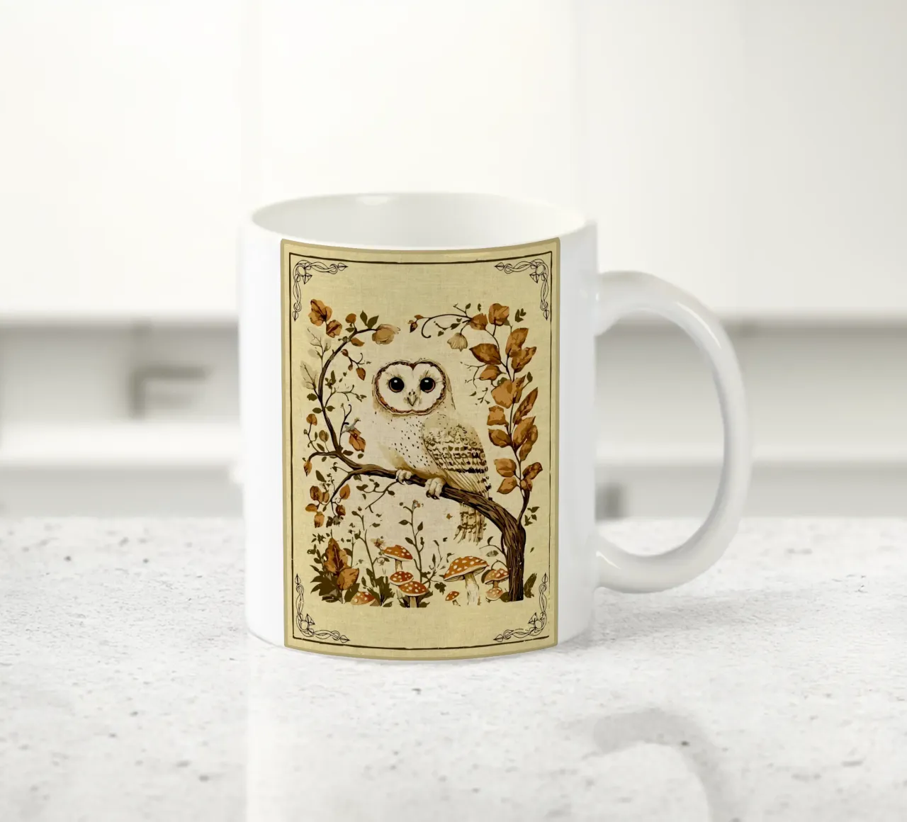 Gufo Autunno Foresta Cottagecore tazza in ceramica da DanielDesign