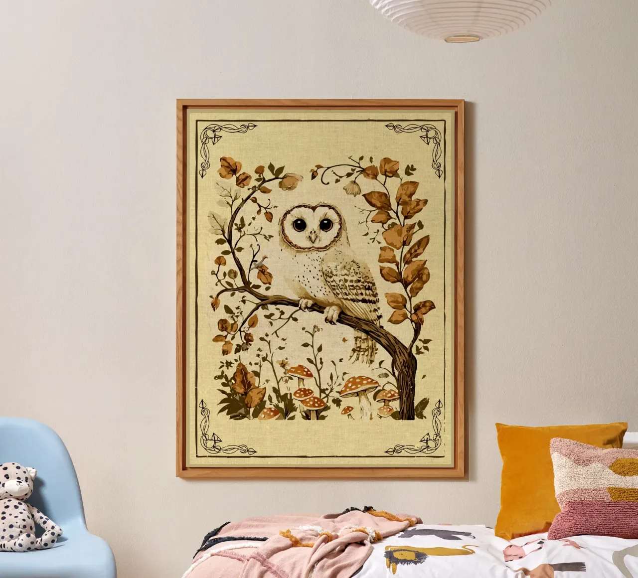 Gufo Autunno Foresta Cottagecore alluminio dibond da DanielDesign