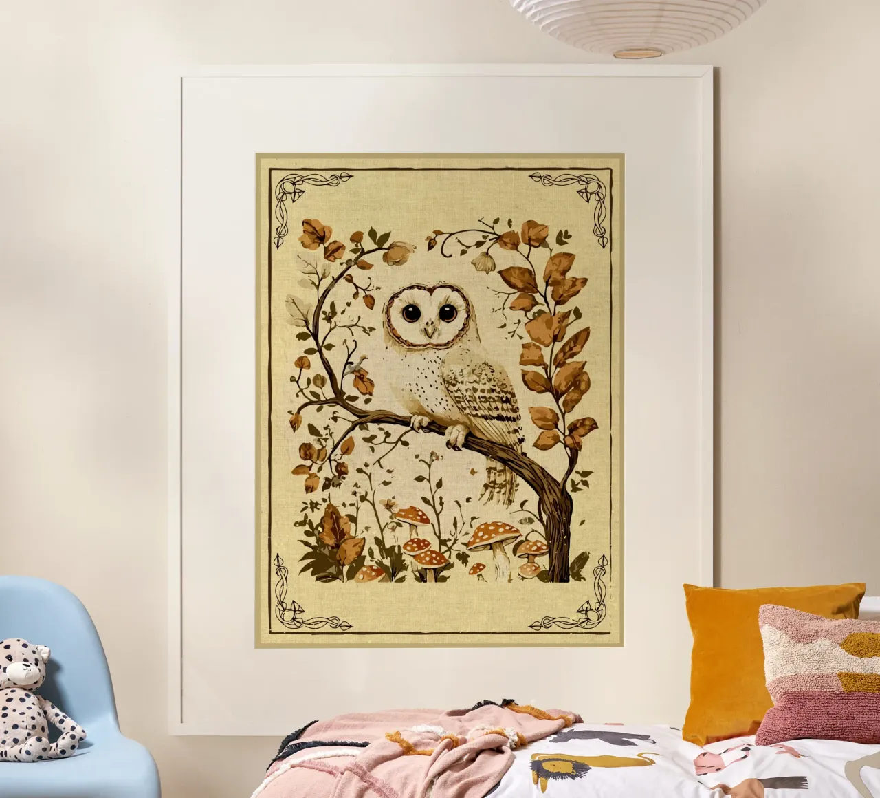 Gufo Autunno Foresta Cottagecore carta hahnemühle da DanielDesign
