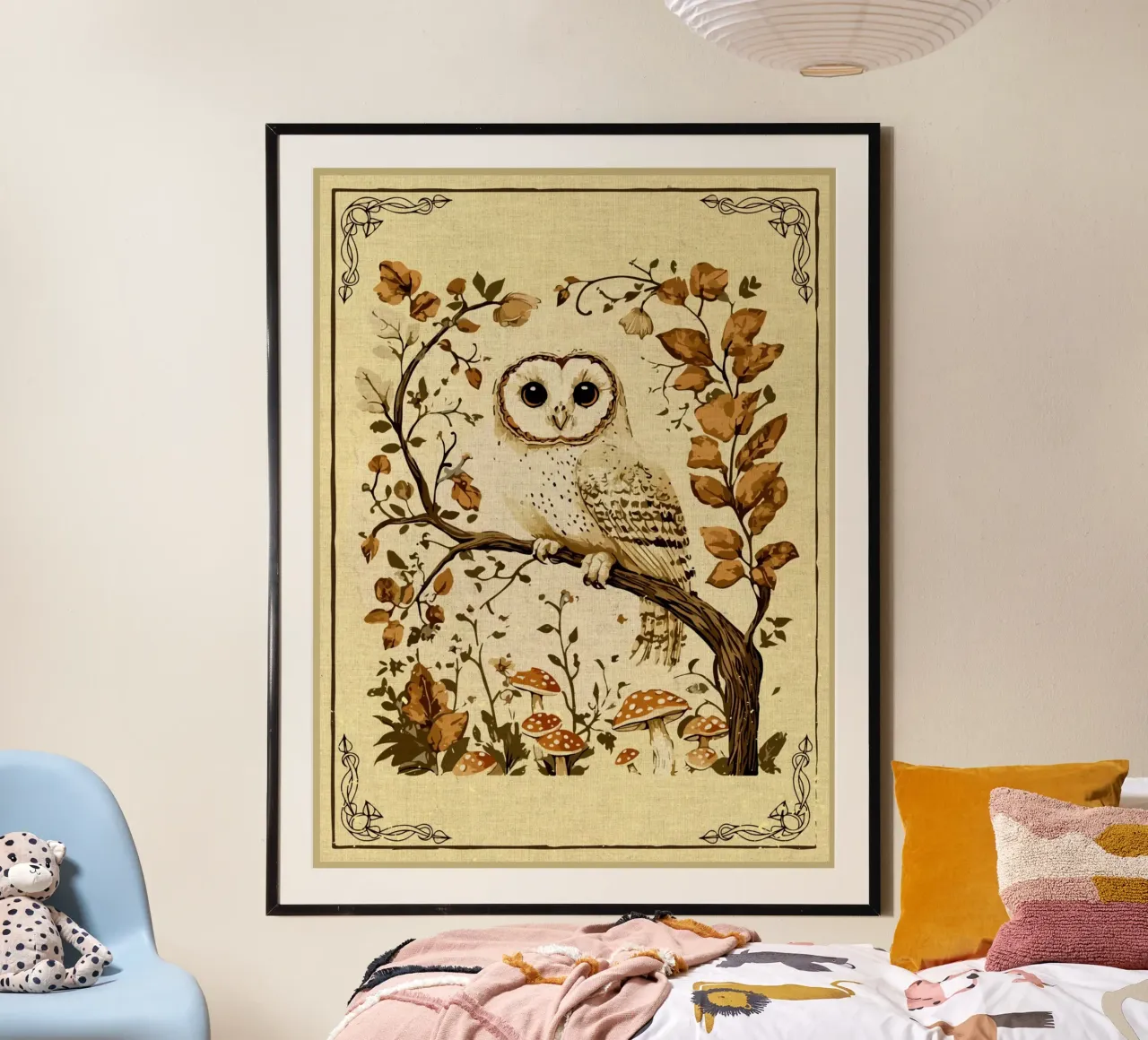 Gufo Autunno Foresta Cottagecore carta hahnemühle da DanielDesign