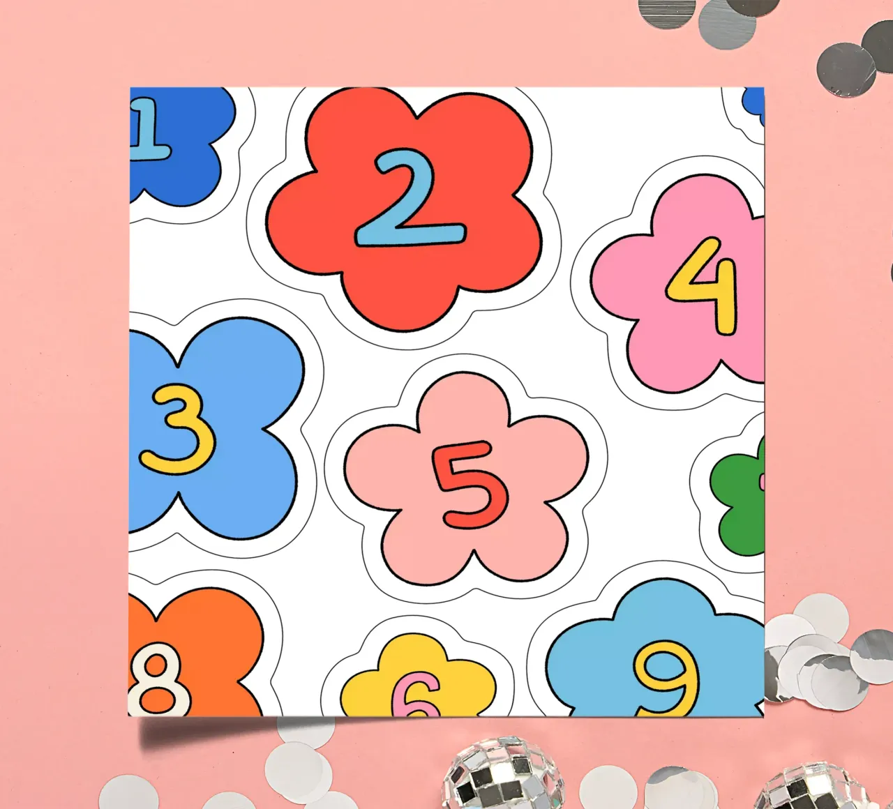 numbers numbers numbers foglio adesivo da Sticker King