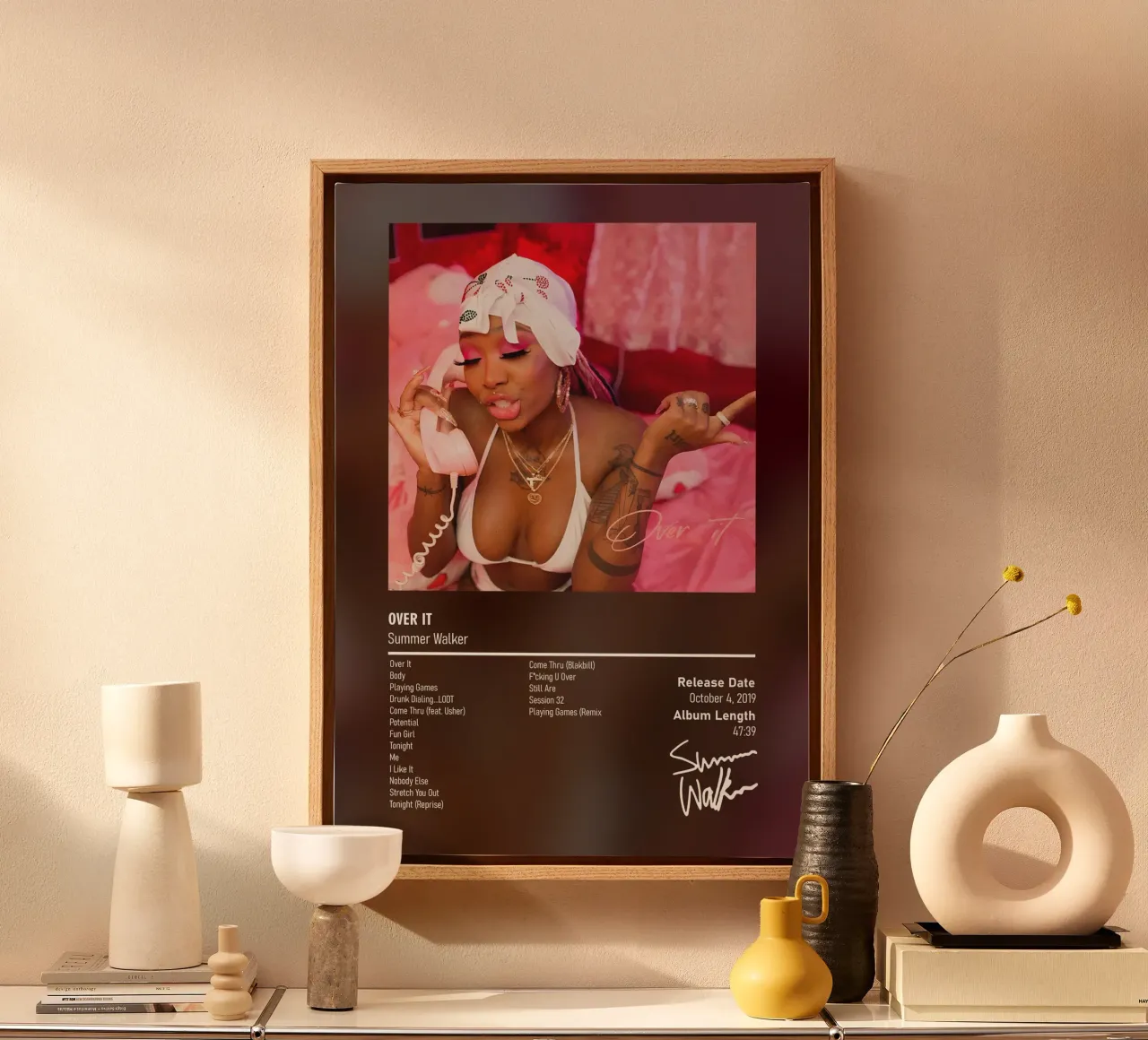 Over It (2019) Summer Walker tela con Cornice a cassetta da DGUnder