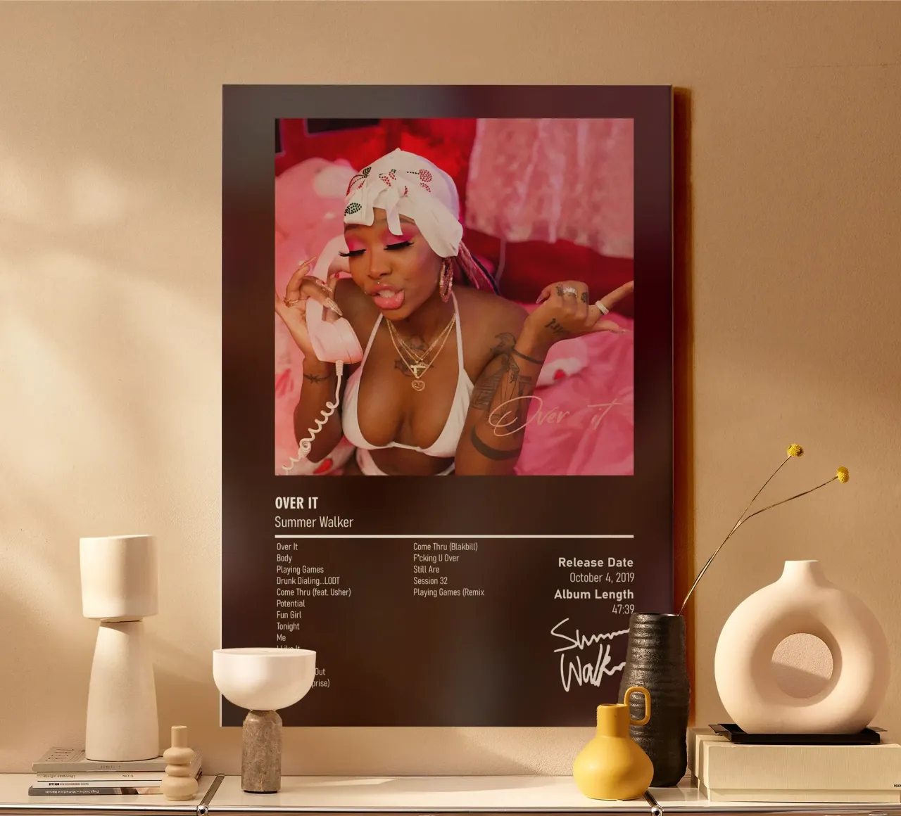 Over It (2019) Summer Walker tela con Cornice a cassetta da DGUnder