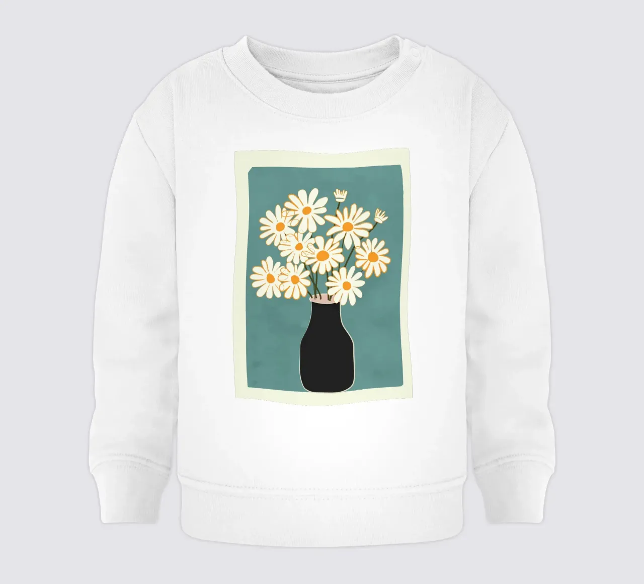White Daisy Bouquets in Vase 1 felpa neonato da cityart