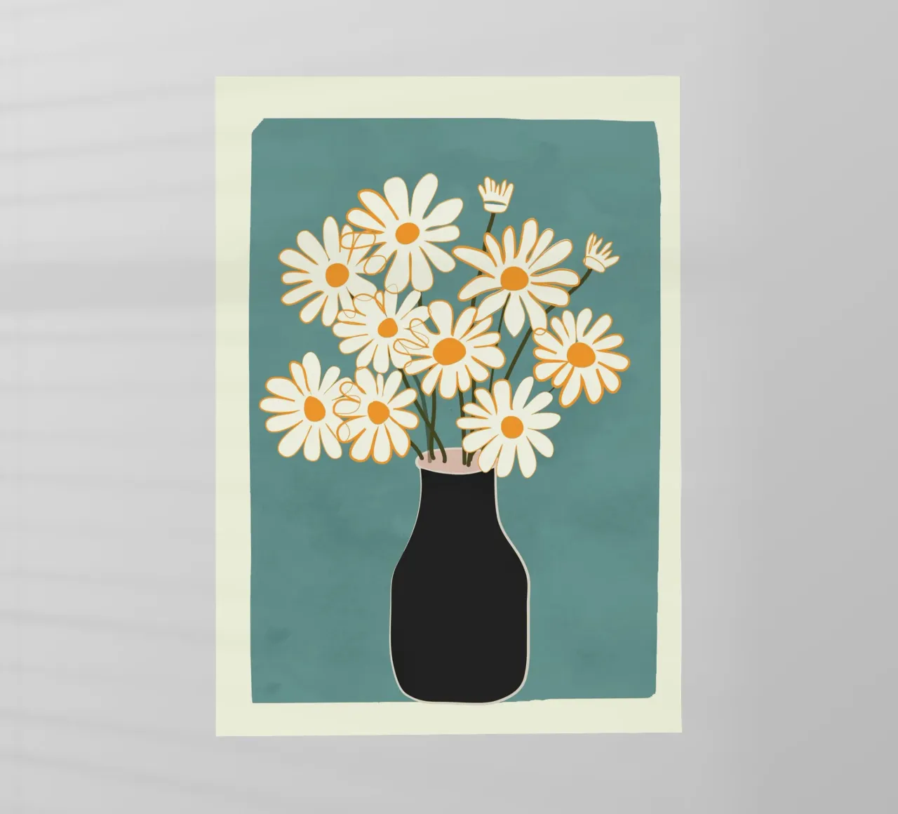 White Daisy Bouquets in Vase 1 pellicola backlit da cityart