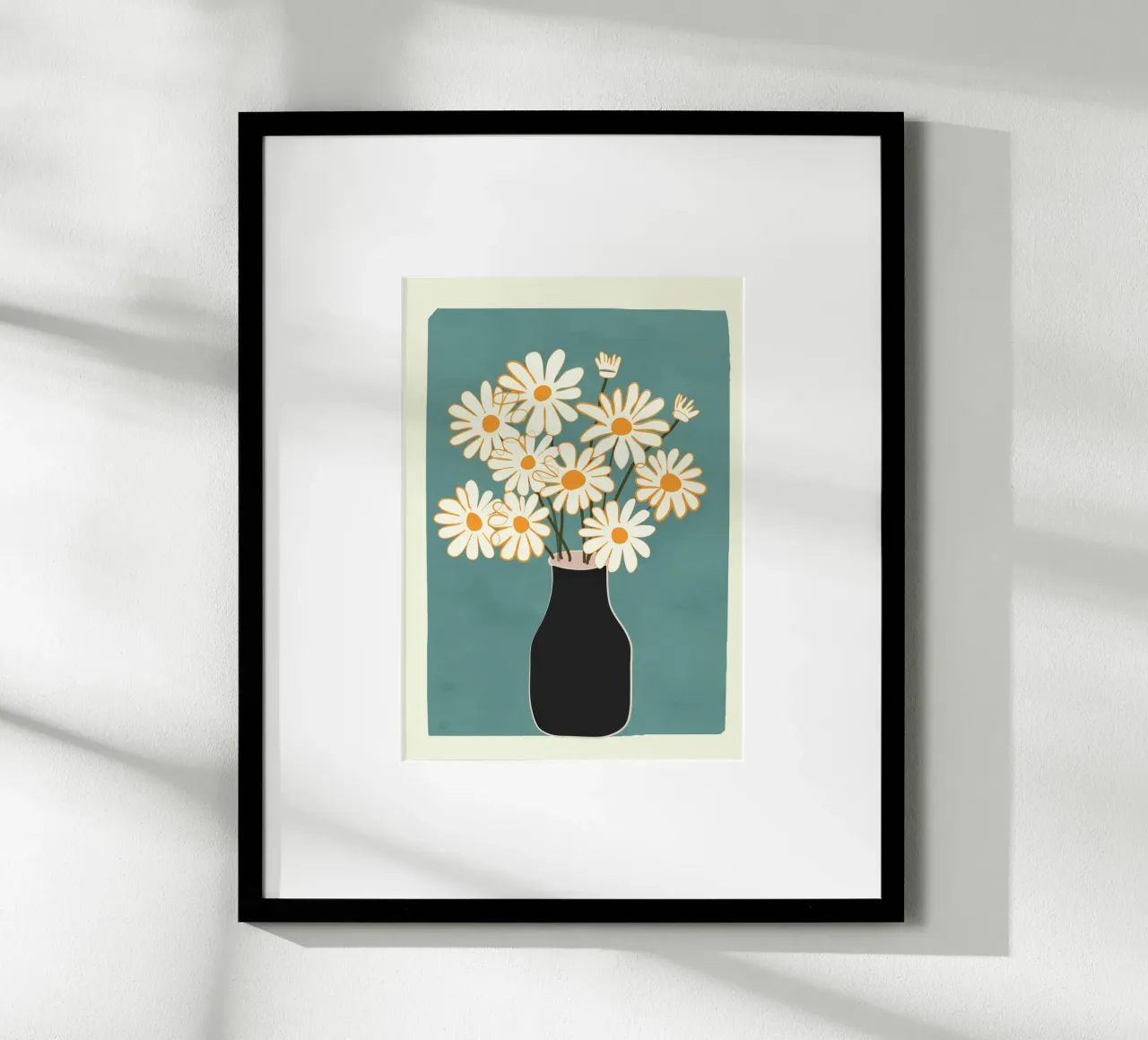 White Daisy Bouquets in Vase 1 hahnemühle by cityart