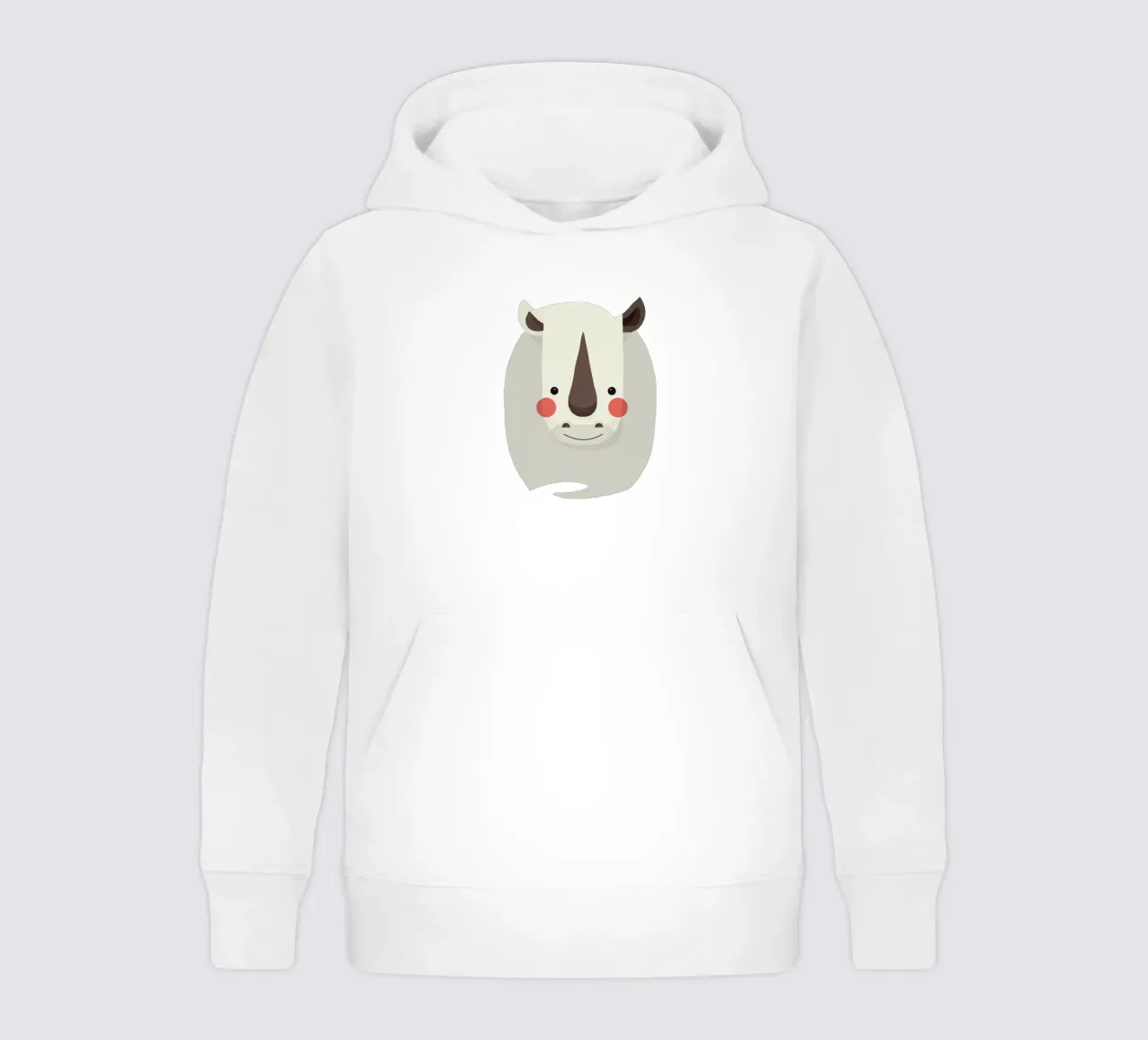 Rinoceronte, ritratto animale felpa bambino con cappuccio da The Printed Sparrow