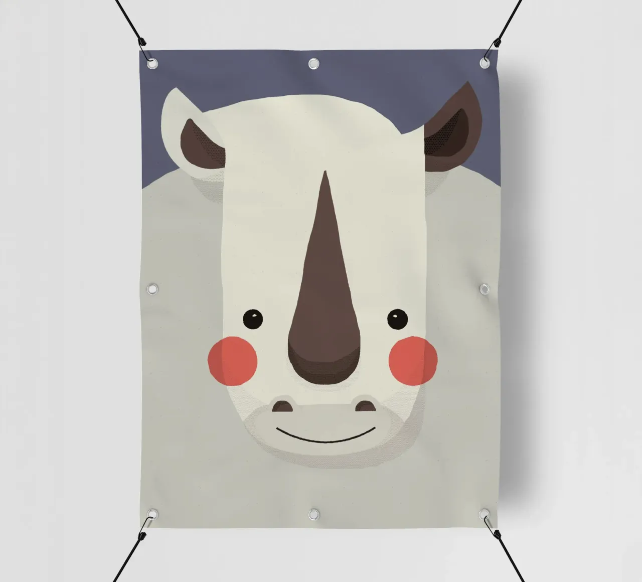 Rinoceronte, ritratto animale telo in pvc da The Printed Sparrow