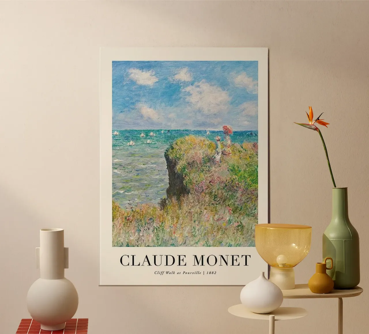 Cliff Walk At Pourville 1882 By Monet alluminio dibond da yossy