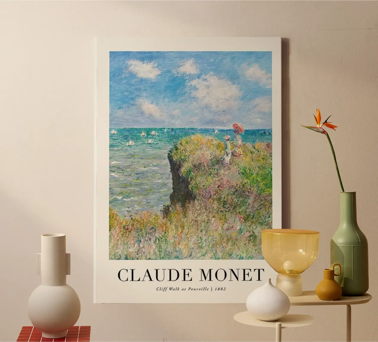 Cliff Walk At Pourville 1882 By Monet canvas by yossy