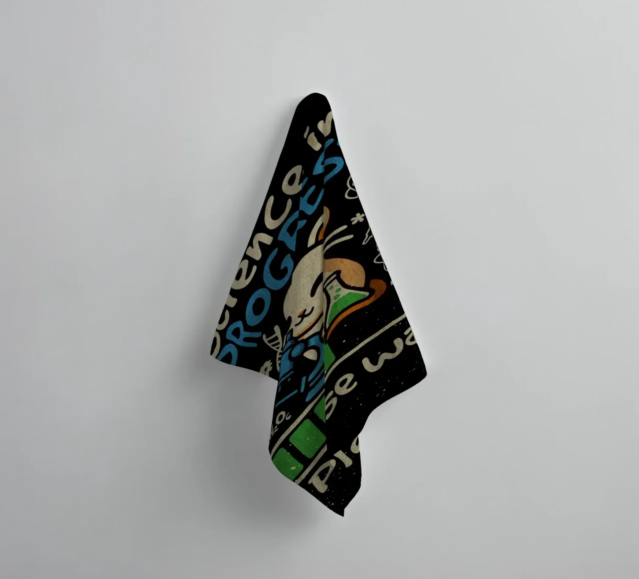 Science in Progress Mouse lab towel by Andrew S Morrison