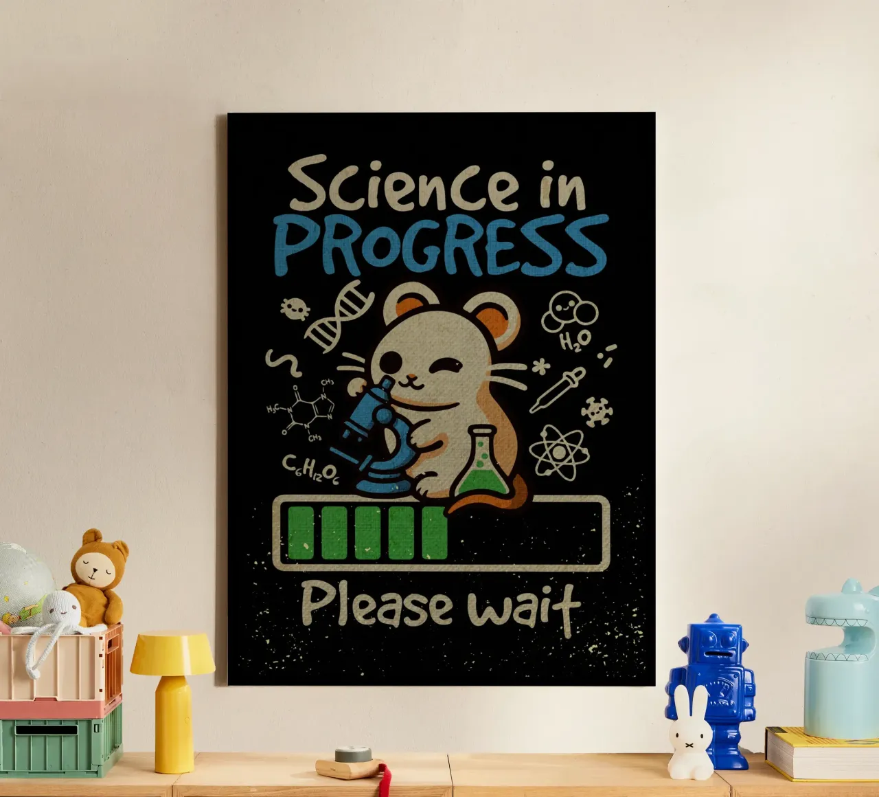 Science in Progress Mouse lab canvas by Andrew S Morrison