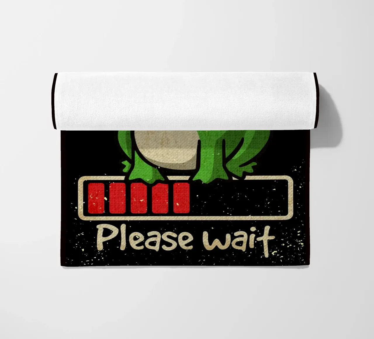 Sarcastic comment loading beach towel by Andrew S Morrison