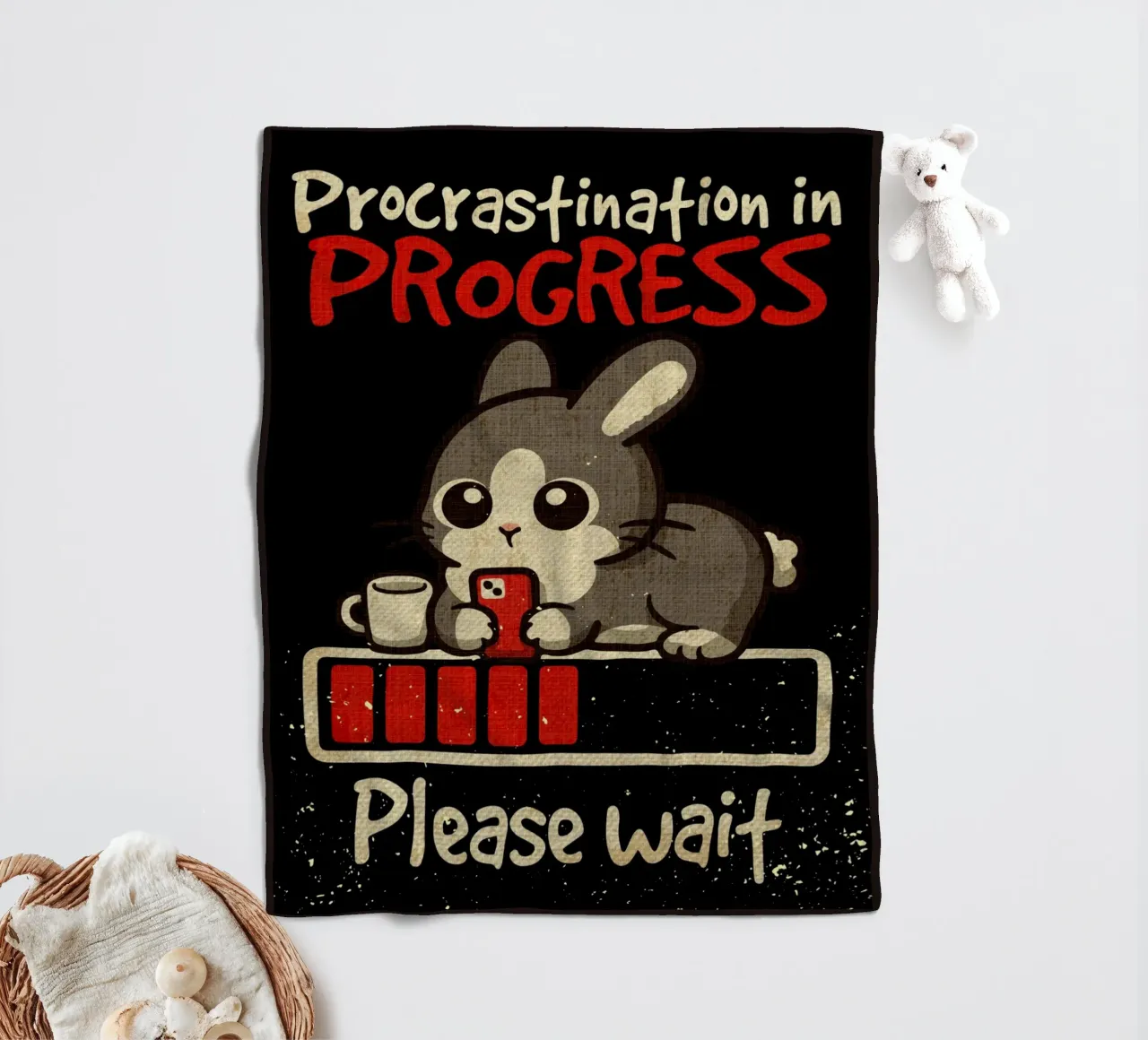 Procrastination in progres fleece blanket by Andrew S Morrison